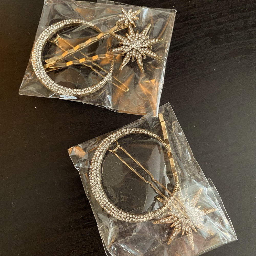 Star and Moon Hair Barrettes and Bobby Pins